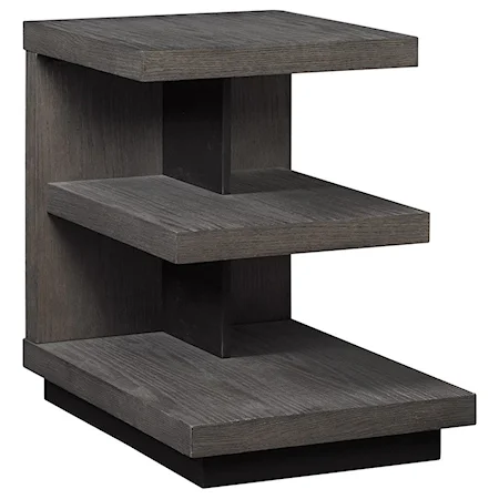 Contemporary Side Table with 3-Tier Shelves